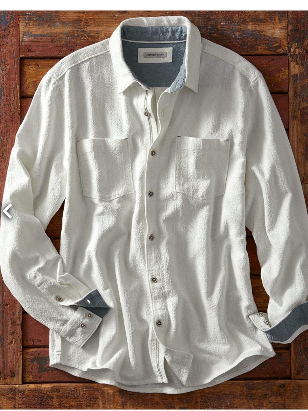 Carbon2cobalt White Textured Button-Down salted shirt XXL NWT